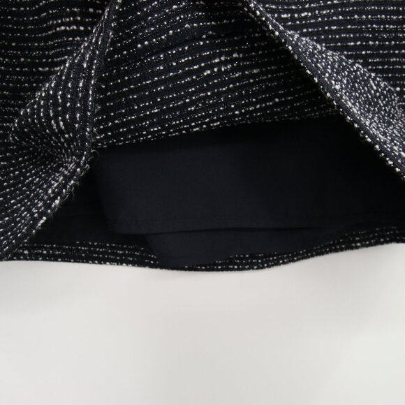 LOFT Skirt Blue White Tweed Textured Mini Pencil Lined Classic Professional 12 - Picture 8 of 9